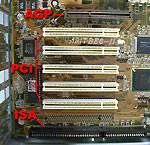 AGP, PCI and ISA slots