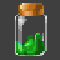 Jar with green acid